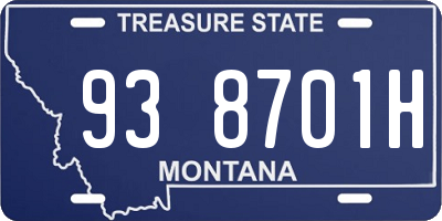 MT license plate 938701H