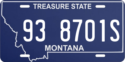 MT license plate 938701S