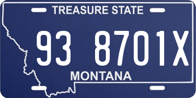MT license plate 938701X