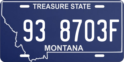 MT license plate 938703F