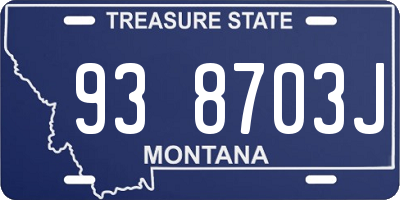 MT license plate 938703J