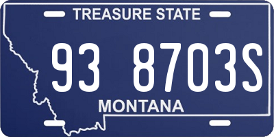 MT license plate 938703S