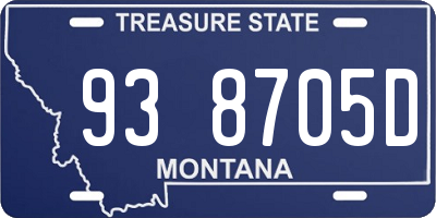 MT license plate 938705D