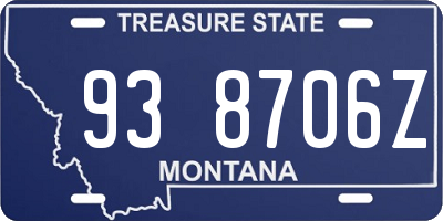 MT license plate 938706Z