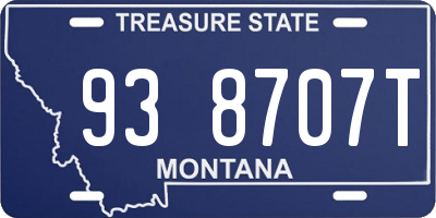 MT license plate 938707T