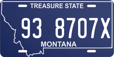 MT license plate 938707X