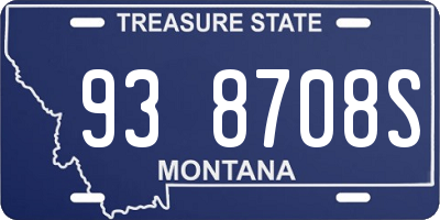 MT license plate 938708S