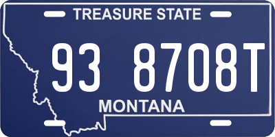MT license plate 938708T