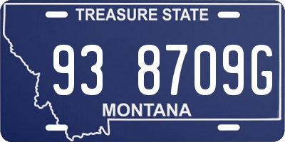 MT license plate 938709G