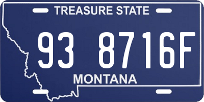 MT license plate 938716F