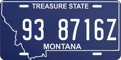 MT license plate 938716Z