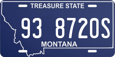 MT license plate 938720S