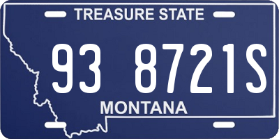 MT license plate 938721S