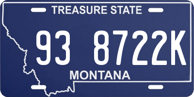 MT license plate 938722K