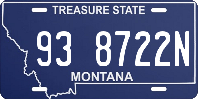 MT license plate 938722N