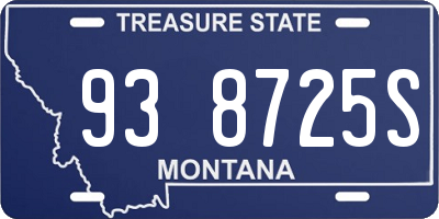 MT license plate 938725S