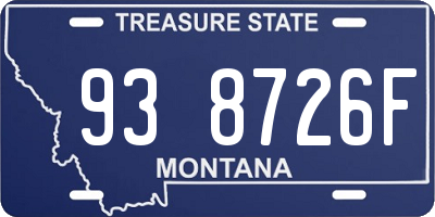 MT license plate 938726F