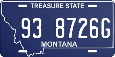 MT license plate 938726G