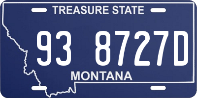 MT license plate 938727D