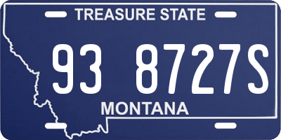 MT license plate 938727S