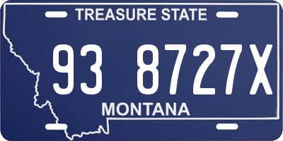 MT license plate 938727X