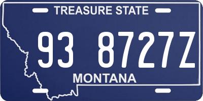 MT license plate 938727Z