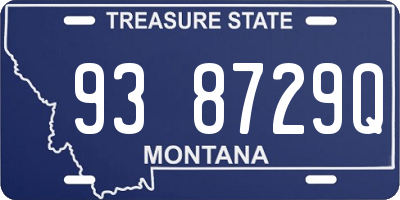 MT license plate 938729Q