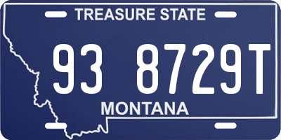 MT license plate 938729T
