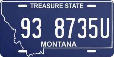 MT license plate 938735U