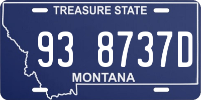 MT license plate 938737D
