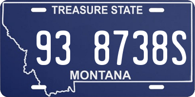 MT license plate 938738S