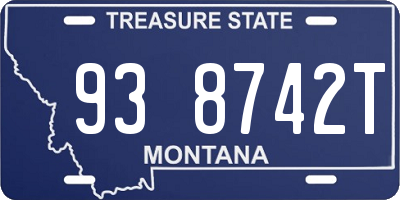 MT license plate 938742T