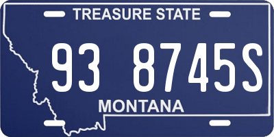 MT license plate 938745S