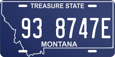 MT license plate 938747E