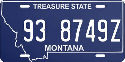 MT license plate 938749Z