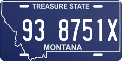MT license plate 938751X