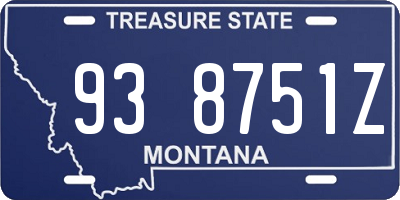 MT license plate 938751Z