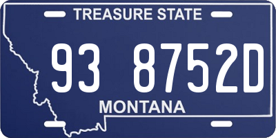 MT license plate 938752D