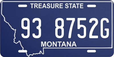 MT license plate 938752G