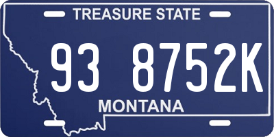 MT license plate 938752K