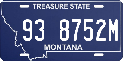 MT license plate 938752M