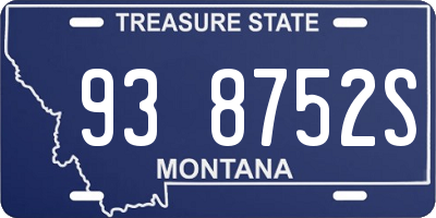 MT license plate 938752S