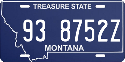 MT license plate 938752Z