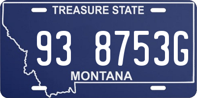 MT license plate 938753G