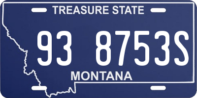 MT license plate 938753S