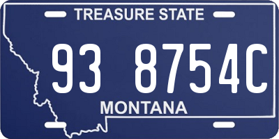 MT license plate 938754C
