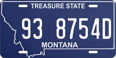 MT license plate 938754D