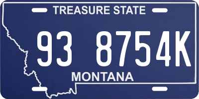 MT license plate 938754K