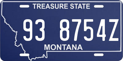 MT license plate 938754Z