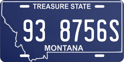 MT license plate 938756S